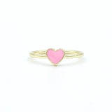 Enamel Heart Ring - Pink