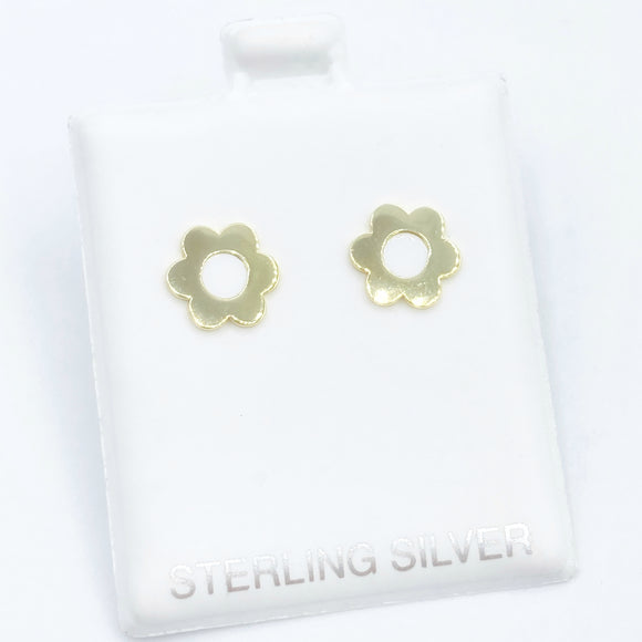 White Enamel Flower Studs