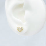 Small Pave Heart Screwback Studs