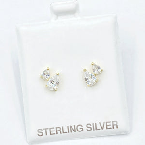 Double Teardrop Stud Earrings