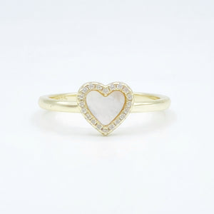 Stone Heart Ring - Mother of Pearl