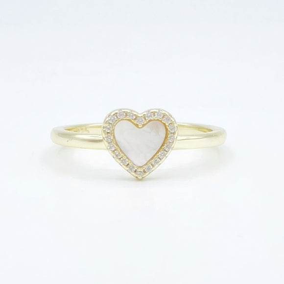 Stone Heart Ring - Mother of Pearl