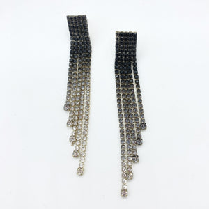 Goddess Glass Strand Earrings 6.0 - Black Ombre