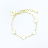 Enamel Flower Bracelet - White
