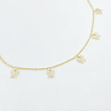 Diamond Butterfly Charm Choker Necklace