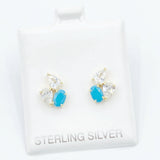 Cluster Stud Earrings - Turqouise/Gold