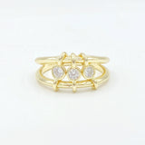 Triple Solitaire Slide Ring
