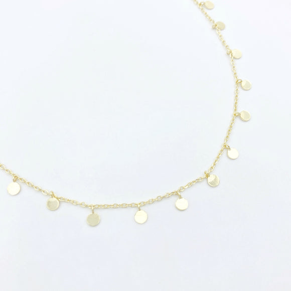 Disc Drop Choker Necklace