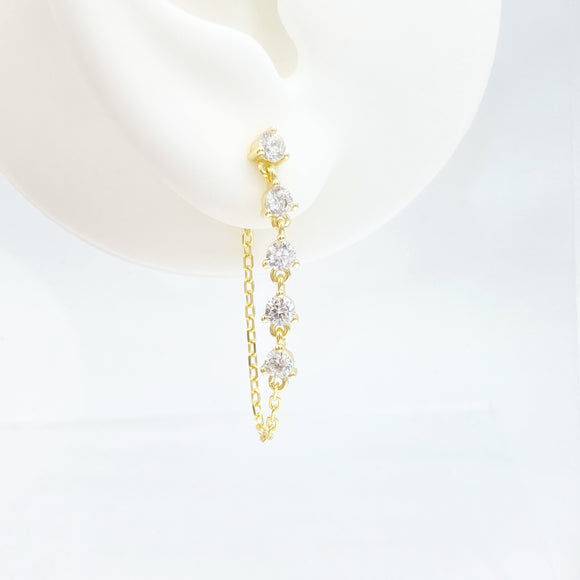 Diamond Strand Chain Earrings
