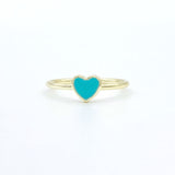 Enamel Heart Ring - Blue