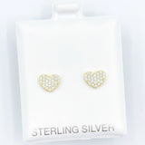 Small Pave Heart Screwback Studs