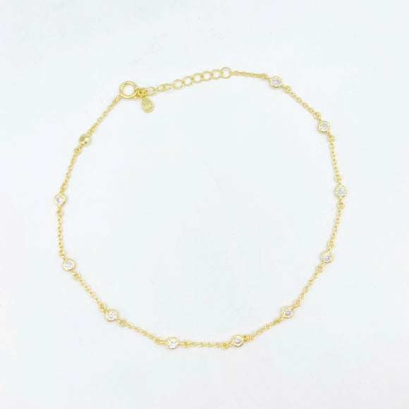 Diamond by the Yard Anklet 2.0 - Gold or Silver