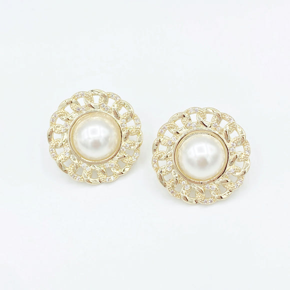 Oversized Pearl Stud Earrings