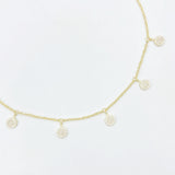 Diamond Circle Charm Choker Necklace