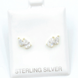 Double Teardrop Stud Earrings -Gold
