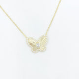 Pleated Butterfly Necklace