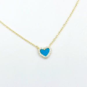 Petite Blue Heart Necklace