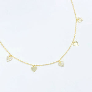 Multi-Heart Drop Choker Necklace