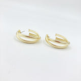 Intertwined Ribbed Gold Statement Hoops