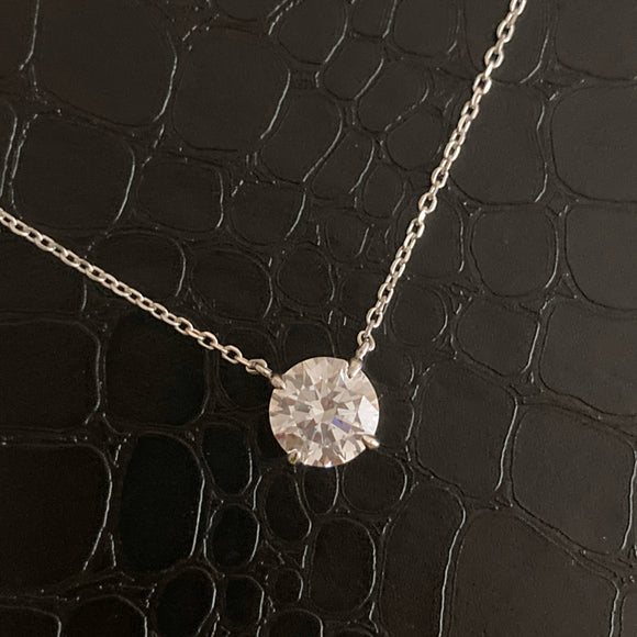 Solitaire Diamond Choker Necklace 5.0