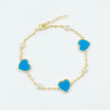 Heart & Diamond Bracelet - Blue
