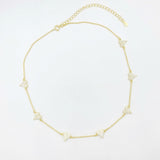 Diamond Heart Choker Necklace- Gold