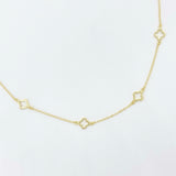 Clover Choker Necklace- Gold or Silver