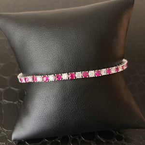 Pink & Diamond Tennis Bracelet