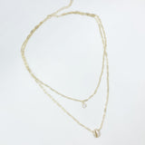 Double Paperclip Seashell Necklace