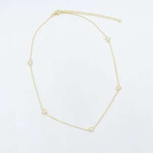 Gold over Sterling CZ Heart Choker / Necklace