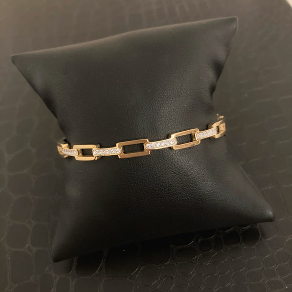 Statement Link Bangle - Gold