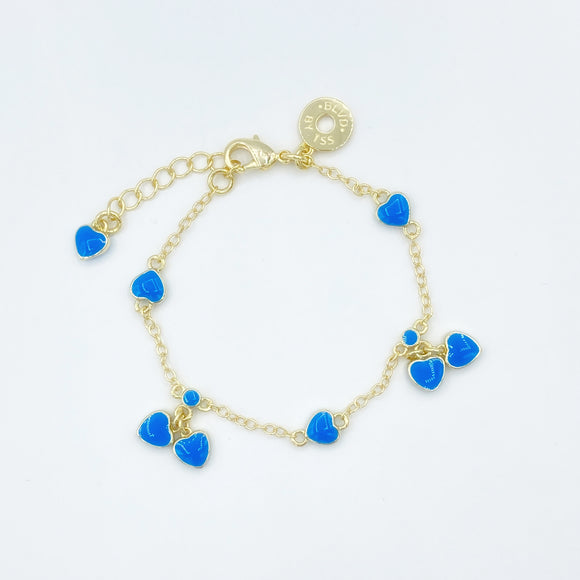 Double Heart Bracelet Blue – The Sterling Society