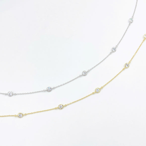 Diamond by the Yard Choker - Gold or Silver