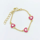 Infant/Baby Heart Bracelet- Fuchsia