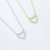 Pave Open Heart Necklace 2.0