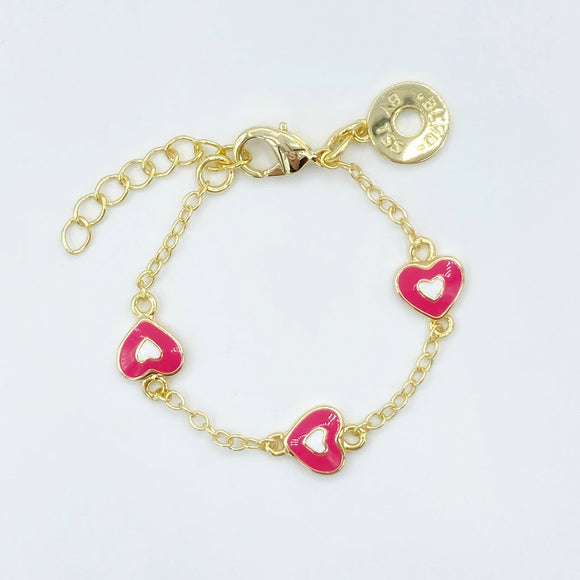 Infant/Baby Heart Bracelet- Fuchsia