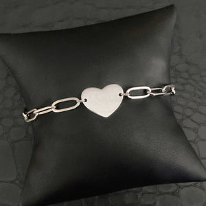 Paperclip Heart Bracelet - Silver