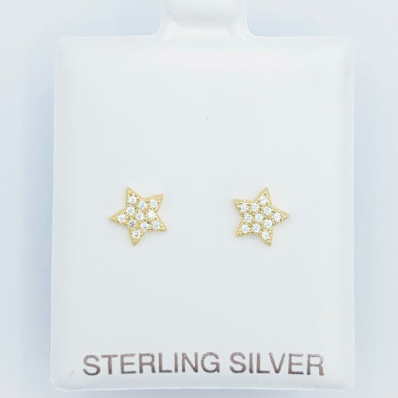 925 Star Pave Studs - Gold or Silver