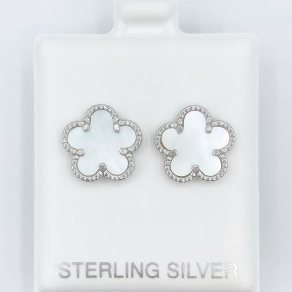 Mother of Pearl Flower Studs