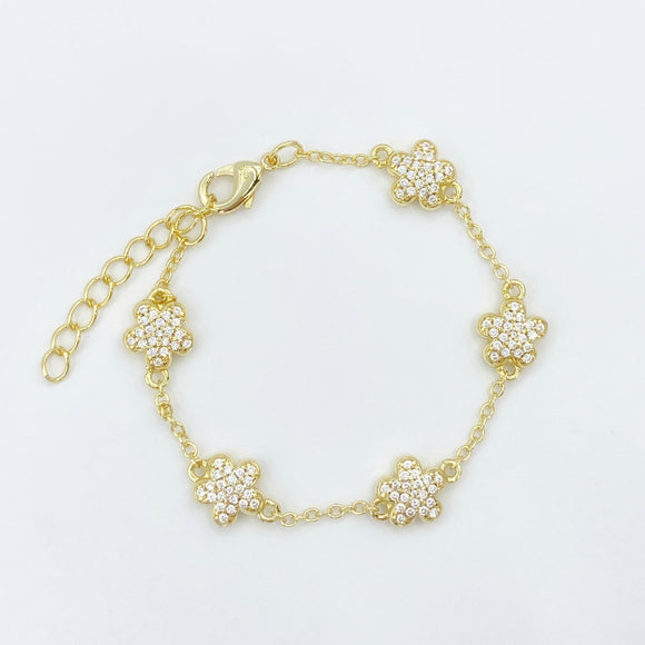 Pave Flower Bracelet