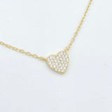 Pave Heart Necklace 4.0 - Gold or Silver