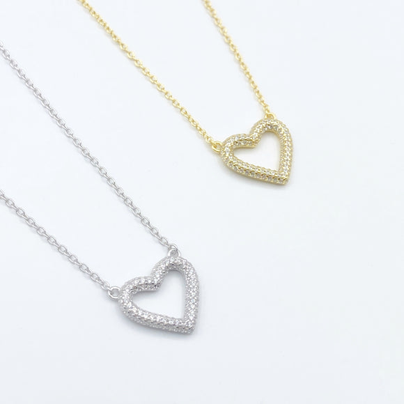 Pave Open Heart Necklace 2.0