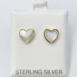 Mother of Pearl Heart Studs