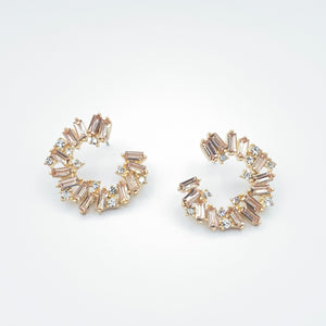 Goddess Glass Stone Earrings 4.0 - Champagne