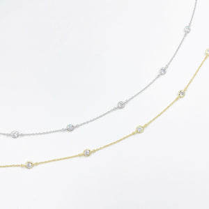 Diamond by the Yard Necklace - Gold or Silver
