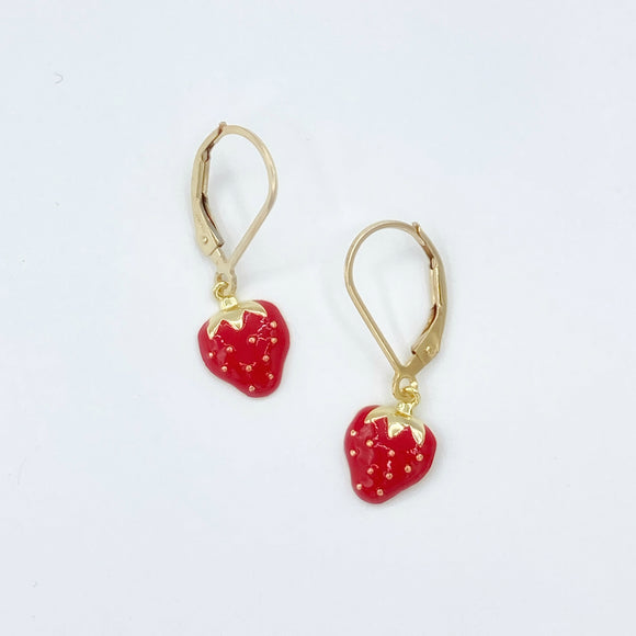 Gold Filled Strawberry Leverbacks