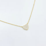 Pave Heart Necklace 4.0 - Gold or Silver