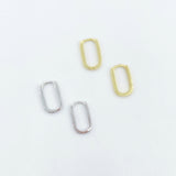 Petite Rectangle Hoops 2.0- Gold or Silver